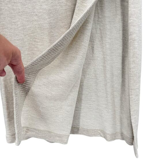 Splendid Soft Knit Thick Elastic Waist Tan Flowy Skirt With Slit - Picture 4 of 8